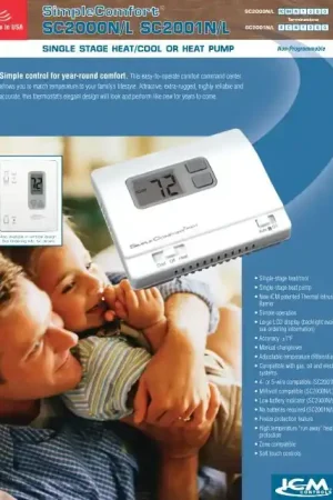 ICM CONTROLS SC2001N Single Stage Non-Programmable Thermostat Genuine