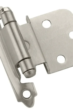 Premium Amerock BPR3428G10 Satin Nickel 3/8 In. Self-Closing Inset Hinge (2-Pack)