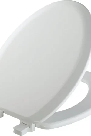 Secure Checkout Mayfair 141EC000 Elongated Closed Front White Wood Toilet Seat