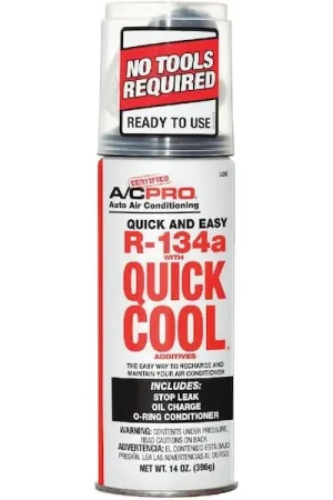 Quest CERT306-1 Quick Cool 14 Oz. R-134a Refrigerant Genuine