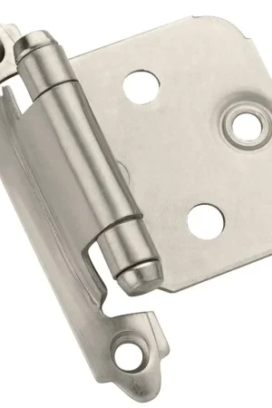 Professional Grade Amerock BPR3429G10 Satin Nickel Self-Closing Face Mount Overlay Hinge (2-Pack)