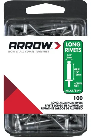 Arrow RLA1/8IP Arrow 1/8 In. x 1/2 In. Aluminum Rivet (100-Count) Direct From Factory