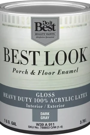 All-Source W39A00911-16 Best Look 1 Gal. Dark Gray Base Heavy-Duty Acrylic Latex Gloss Porch & Floor Enamel Limited Offer
