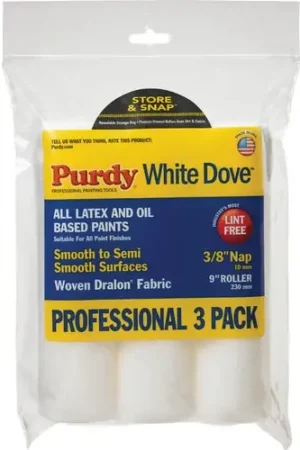High Quality Purdy 14B863000 White Dove 9 In. Roller Cover (3-Pack)