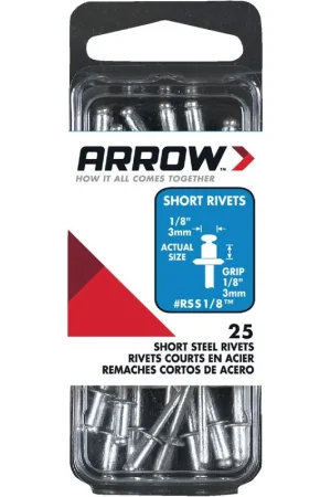 Arrow RSS1/8 1/8 In. x 1/8 In. Steel Rivet Pack Must Have
