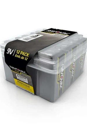 Authentic Rayovac AL9V-12PPJ UltraPro 9V Alkaline Battery (12-Pack)