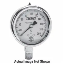 Fast Shipping Trerice D82LFB4002LA15 D80 Industrial Pressure Gauge 0 to 15 psi Pressure 1/4 in MNPT Connection